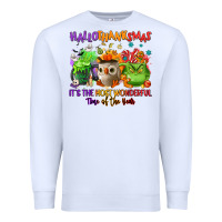 White Hallothanksmas Premium Sweatshirt - NancyCooperArtShop
