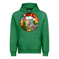 Emerald Saanen Goat Christmas Urban Hoodie - LillyAllenDesigns