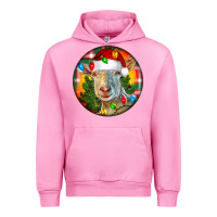 Fuchsia Pink Saanen Goat Christmas Urban Hoodie - LillyAllenDesigns
