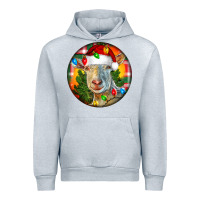 Heather Grey Saanen Goat Christmas Urban Hoodie - LillyAllenDesigns