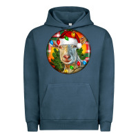 Pigment Midnight Navy Saanen Goat Christmas Urban Hoodie - LillyAllenDesigns