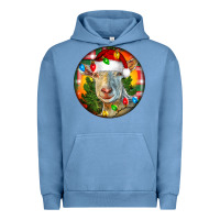 Pigment Pebble Blue Saanen Goat Christmas Urban Hoodie - LillyAllenDesigns