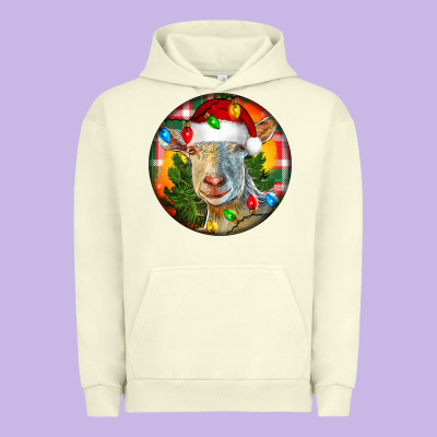Saanen Goat Christmas Urban Hoodie Designed By Lillyallendesigns