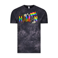 Cloud Black human with daisies Vintage Tee - texasbilliewilder