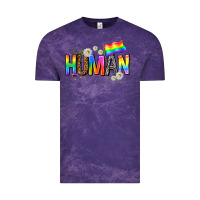 Cloud Purple human with daisies Vintage Tee - texasbilliewilder
