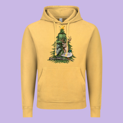 Vintage Hoodie hunting christmas tree
