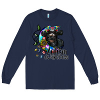 Navy autism awareness Long Sleeve Tee - SublimationCraftShop