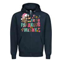 Navy i m so freaking merry Zipper Hoodie - AdoDesignShop
