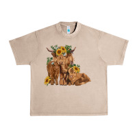 French Oak highland cow family Urban Heavy Tee - RanaPortraitStore