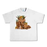 Lunar Rock highland cow family Urban Heavy Tee - RanaPortraitStore