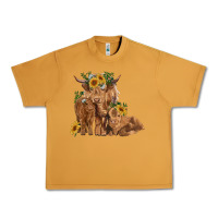 Peanut Butter highland cow family Urban Heavy Tee - RanaPortraitStore