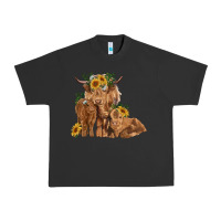 Pigment Black highland cow family Urban Heavy Tee - RanaPortraitStore