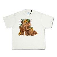 Pistachio highland cow family Urban Heavy Tee - RanaPortraitStore