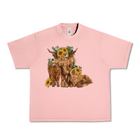 Salmon highland cow family Urban Heavy Tee - RanaPortraitStore