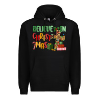 Black believe in christmas Premium Hoodie - MaliasSmallBusiness
