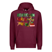 Burgundy believe in christmas Premium Hoodie - MaliasSmallBusiness