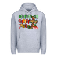 Heather Grey believe in christmas Premium Hoodie - MaliasSmallBusiness