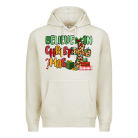Oatmeal Heather believe in christmas Premium Hoodie - MaliasSmallBusiness
