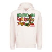 Pale Pink believe in christmas Premium Hoodie - MaliasSmallBusiness