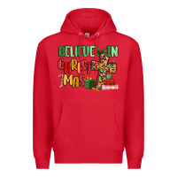 Red believe in christmas Premium Hoodie - MaliasSmallBusiness