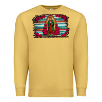 Antique Gold lady of guadalupe serape and roses Premium Sweatshirt - Jasminsmagicworld