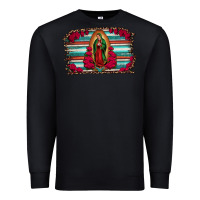 Black lady of guadalupe serape and roses Premium Sweatshirt - Jasminsmagicworld