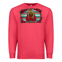 Cardinal lady of guadalupe serape and roses Premium Sweatshirt - Jasminsmagicworld