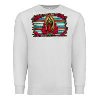 Dove Grey lady of guadalupe serape and roses Premium Sweatshirt - Jasminsmagicworld