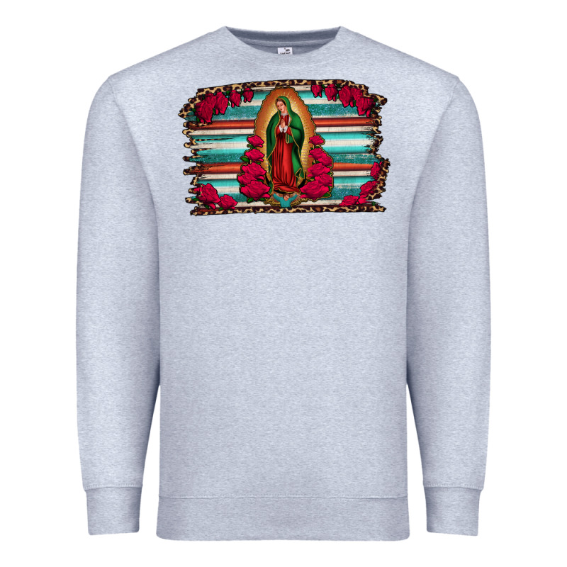 Lady Of Guadalupe Serape And Roses Premium Sweatshirt by Jasminsmagicworld | Teevron