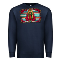 Navy lady of guadalupe serape and roses Premium Sweatshirt - Jasminsmagicworld