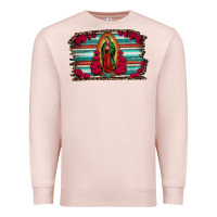 Pale Pink lady of guadalupe serape and roses Premium Sweatshirt - Jasminsmagicworld
