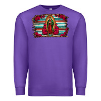 Purple lady of guadalupe serape and roses Premium Sweatshirt - Jasminsmagicworld