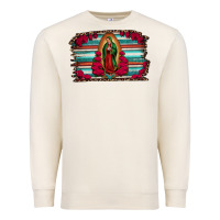 Sandshell lady of guadalupe serape and roses Premium Sweatshirt - Jasminsmagicworld