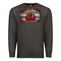 Smoke lady of guadalupe serape and roses Premium Sweatshirt - Jasminsmagicworld