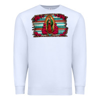 White lady of guadalupe serape and roses Premium Sweatshirt - Jasminsmagicworld