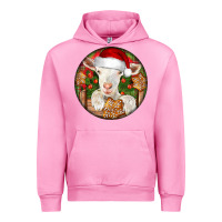 Fuchsia Pink Baby Cashmere Goat Christmas Urban Hoodie - LillyAllenDesigns