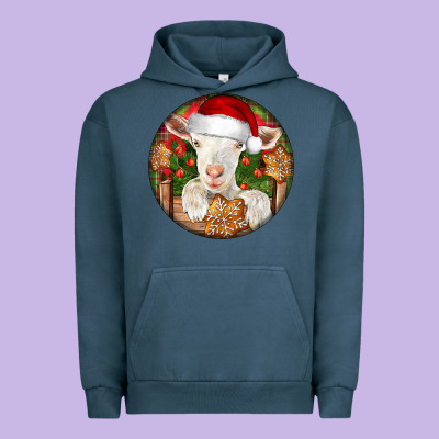 Baby Cashmere Goat Christmas Urban Hoodie Designed By Lillyallendesigns