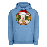 Pigment Pebble Blue Baby Cashmere Goat Christmas Urban Hoodie - LillyAllenDesigns