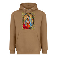 Toasted Coconut our lady of guadalupe frame Heavyweight Hoodie - BarkalooDesign