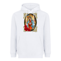 White our lady of guadalupe frame Heavyweight Hoodie - BarkalooDesign