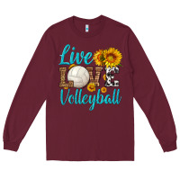 Burgundy live love volleyball Long Sleeve Tee - HRA Design Shop