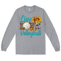 Heather Grey live love volleyball Long Sleeve Tee - HRA Design Shop