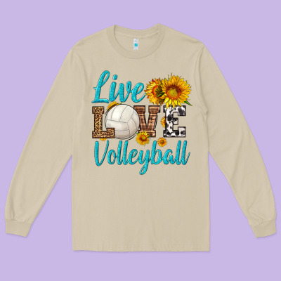 Live Love Volleyball Long Sleeve Tee Designed By Hra Design Shop