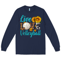 Navy live love volleyball Long Sleeve Tee - HRA Design Shop