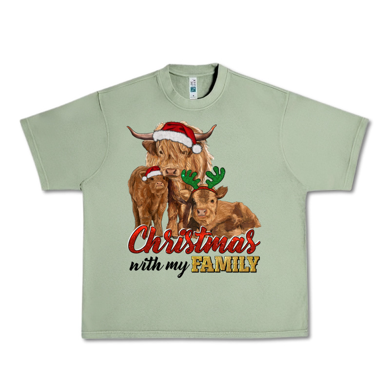 Christmas With My Family Highland Cow Cattle And Calves Urban Heavy Tee by RanaPortraitStore | Teevron