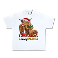 White christmas with my family highland cow cattle and calves Urban Heavy Tee - RanaPortraitStore