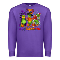 Purple Happy Hallothanksmas Premium Sweatshirt - NancyCooperArtShop