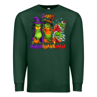 Sports Green Happy Hallothanksmas Premium Sweatshirt - NancyCooperArtShop
