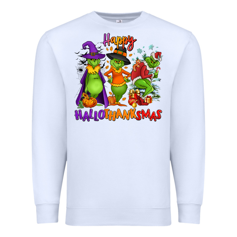 Happy Hallothanksmas Premium Sweatshirt by NancyCooperArtShop | Teevron