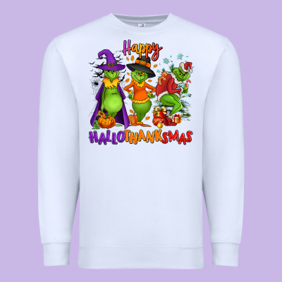 Happy Hallothanksmas Premium Sweatshirt Designed By Nancycooperartshop
